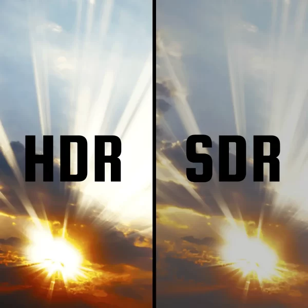 una simulazione visiva della differenza tra HDR e SDR